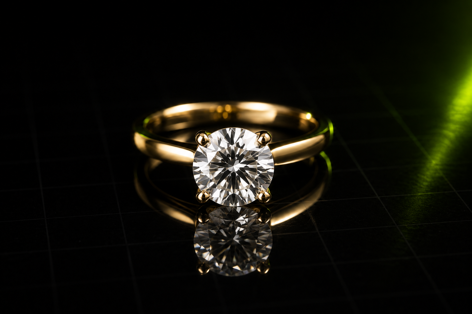 Macro diamond ring detail photographed for high-resolution Shopify zoom